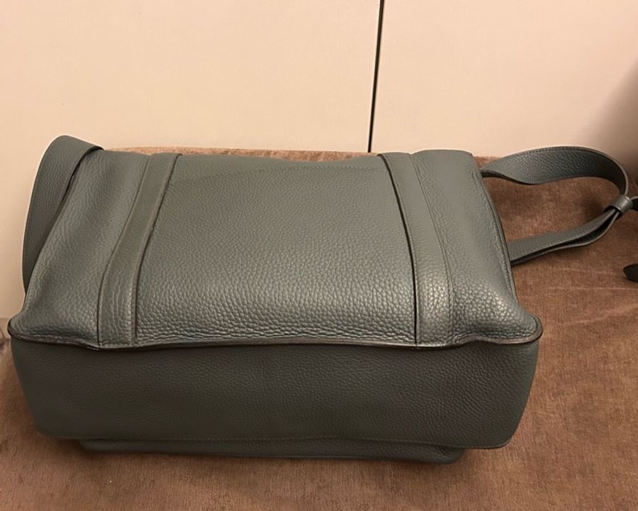Hermes Steve Messenger Bag Verso Clemence 35 灰色荔枝紋皮革斜孭袋-3