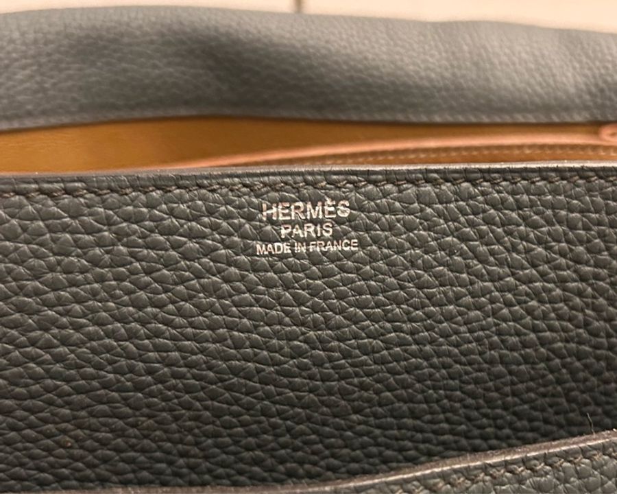 Hermes Steve Messenger Bag Verso Clemence 35 灰色荔枝紋皮革斜孭袋-5