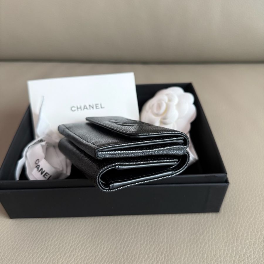 「M.Y精品」小香 Chanel mini短夾 經典復古浮雕 荔枝牛皮 🎁ok-2