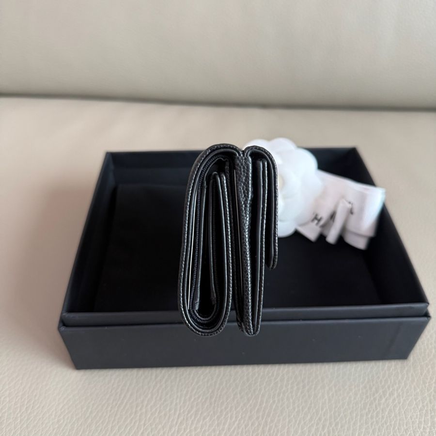 「M.Y精品」小香 Chanel mini短夾 經典復古浮雕 荔枝牛皮 🎁ok-5