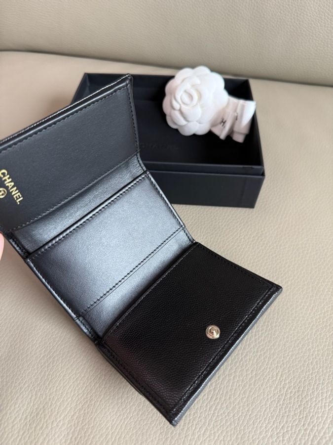 「M.Y精品」小香 Chanel mini短夾 經典復古浮雕 荔枝牛皮 🎁ok-7