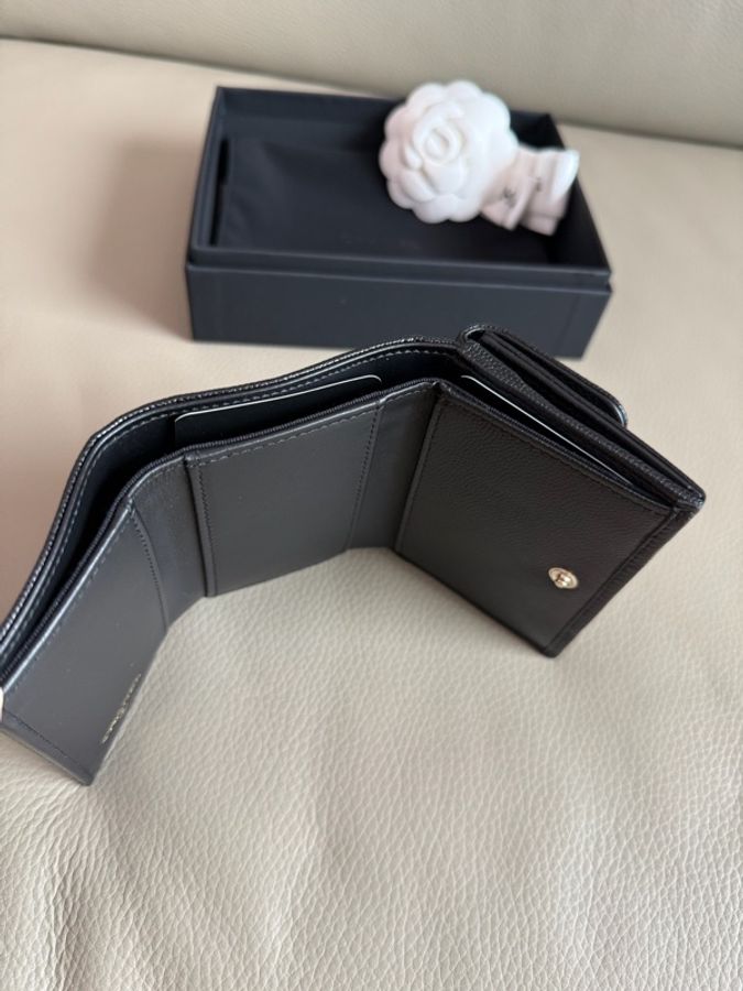 「M.Y精品」小香 Chanel mini短夾 經典復古浮雕 荔枝牛皮 🎁ok-8