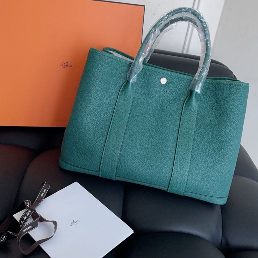 【近新閒置品】Hermes 愛馬仕 Garden Party花園36 全皮款 C刻 孔雀綠-1