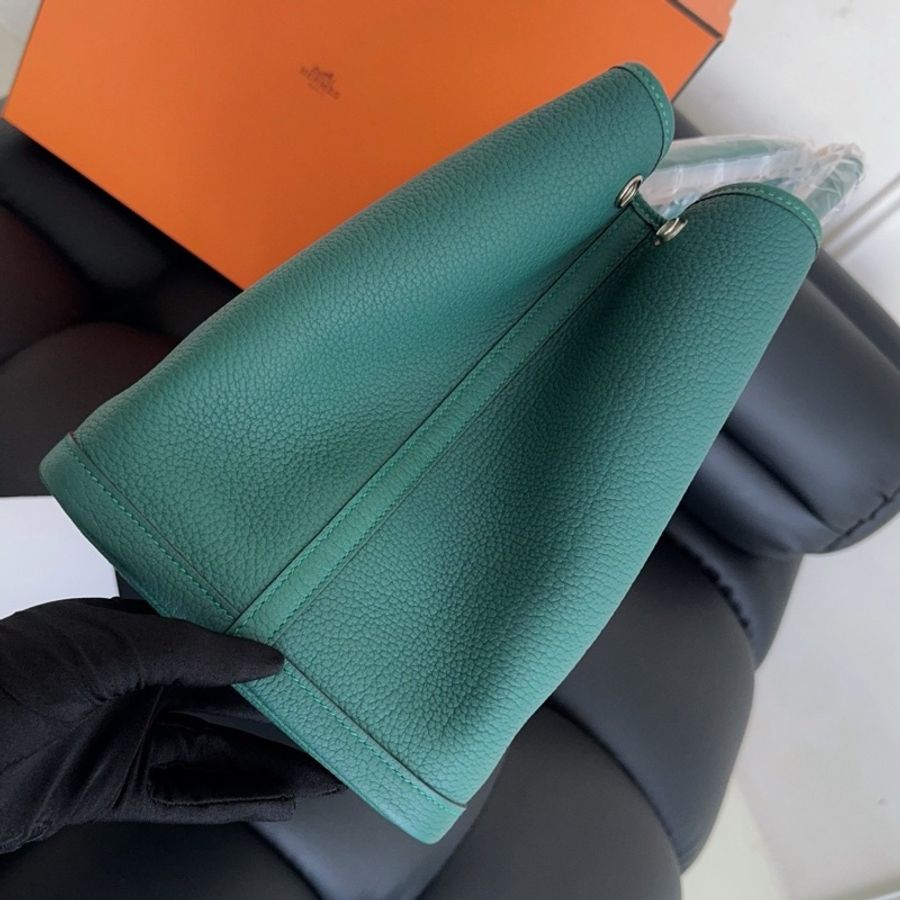 【近新閒置品】Hermes 愛馬仕 Garden Party花園36 全皮款 C刻 孔雀綠-4