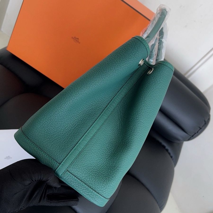 【近新閒置品】Hermes 愛馬仕 Garden Party花園36 全皮款 C刻 孔雀綠-5