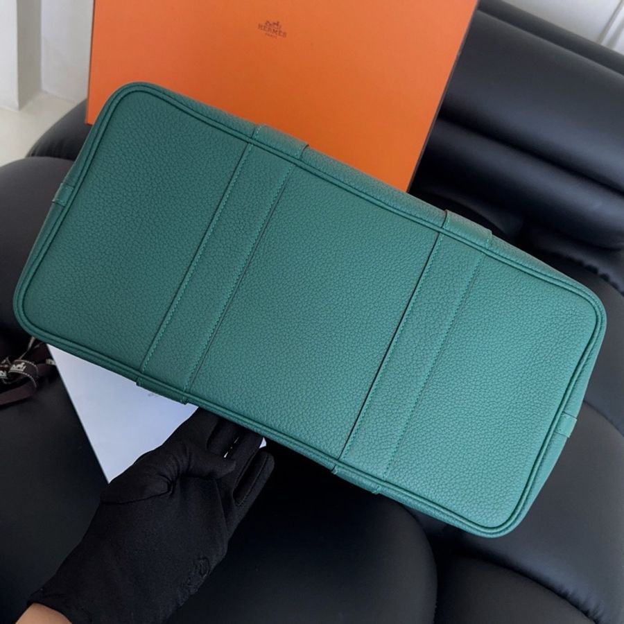 【近新閒置品】Hermes 愛馬仕 Garden Party花園36 全皮款 C刻 孔雀綠-9