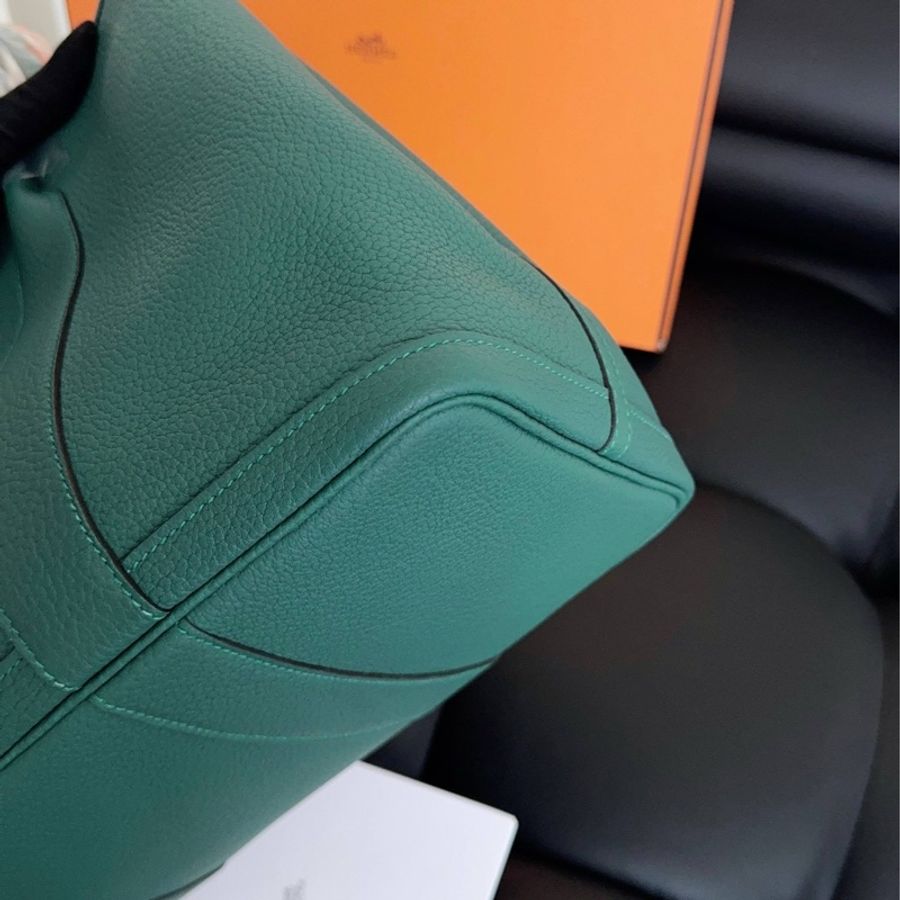 【近新閒置品】Hermes 愛馬仕 Garden Party花園36 全皮款 C刻 孔雀綠-12