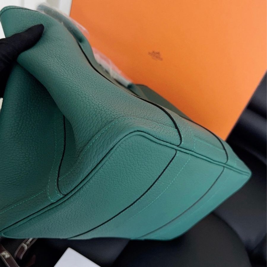 【近新閒置品】Hermes 愛馬仕 Garden Party花園36 全皮款 C刻 孔雀綠-13