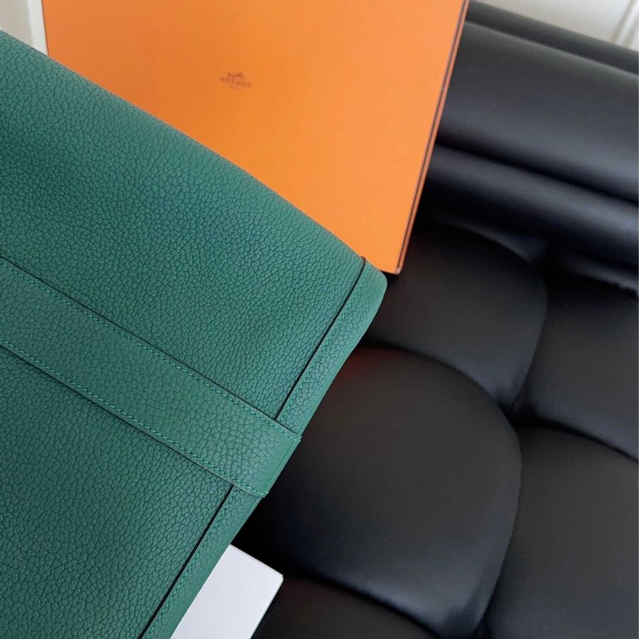 【近新閒置品】Hermes 愛馬仕 Garden Party花園36 全皮款 C刻 孔雀綠-15