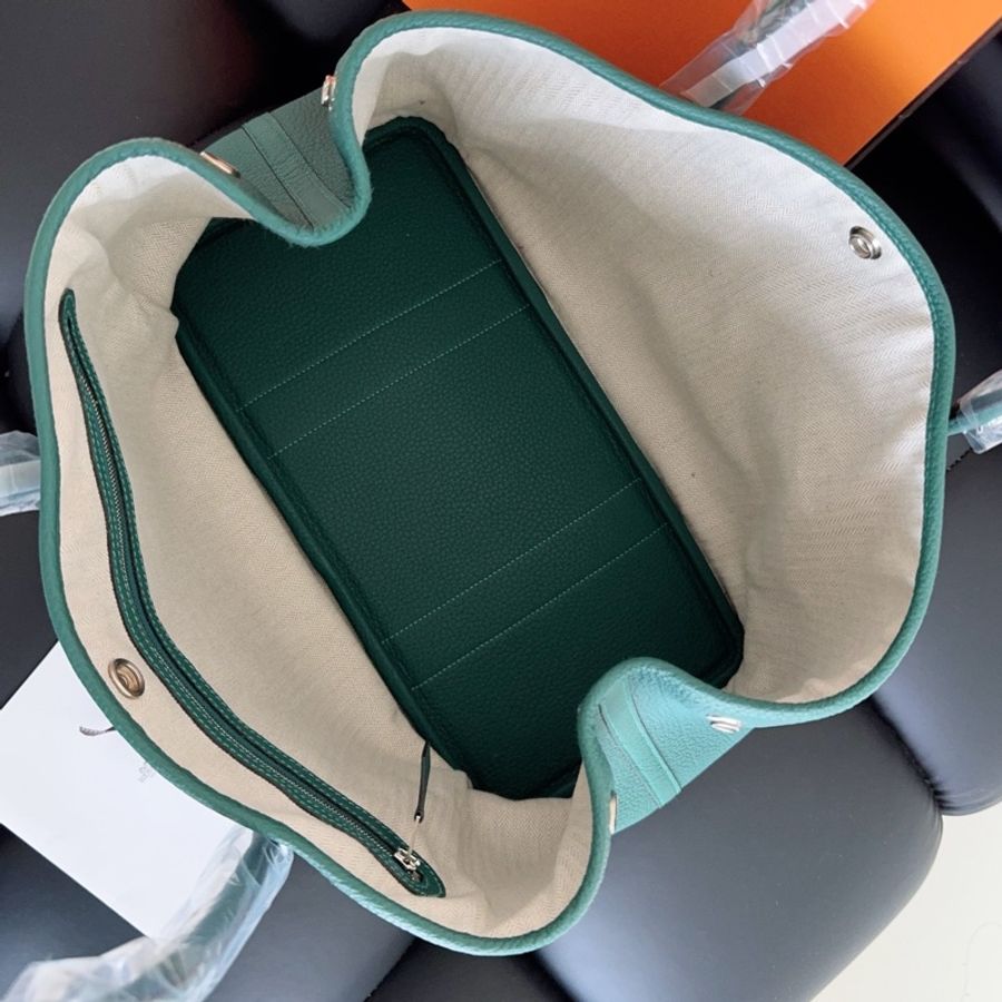 【近新閒置品】Hermes 愛馬仕 Garden Party花園36 全皮款 C刻 孔雀綠-19