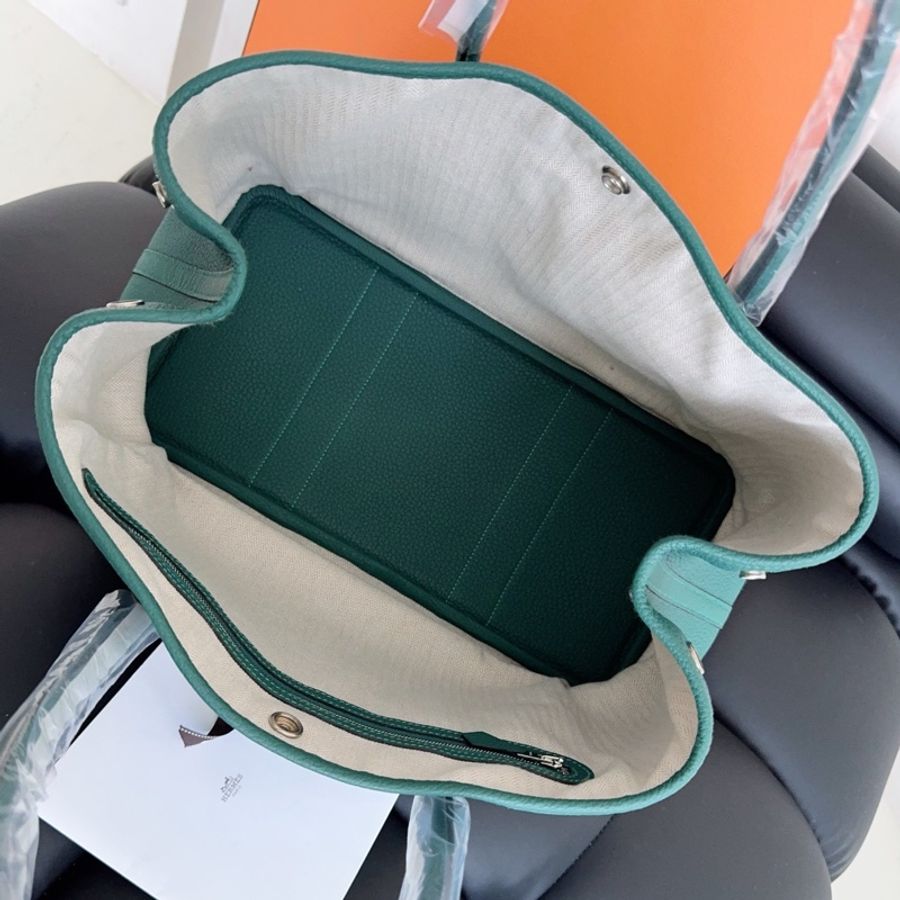 【近新閒置品】Hermes 愛馬仕 Garden Party花園36 全皮款 C刻 孔雀綠-20