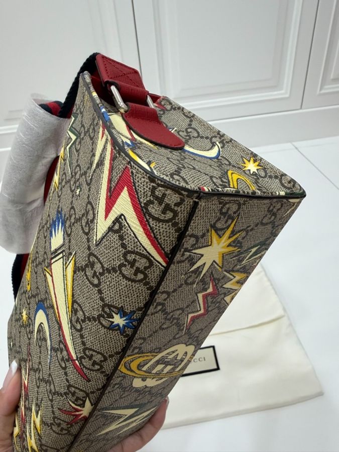 《仙闆名牌精品》Gucci New Supreme Canvas 帆布 彩色宇宙 星空圖案 手提包 肩背包 斜背包-12