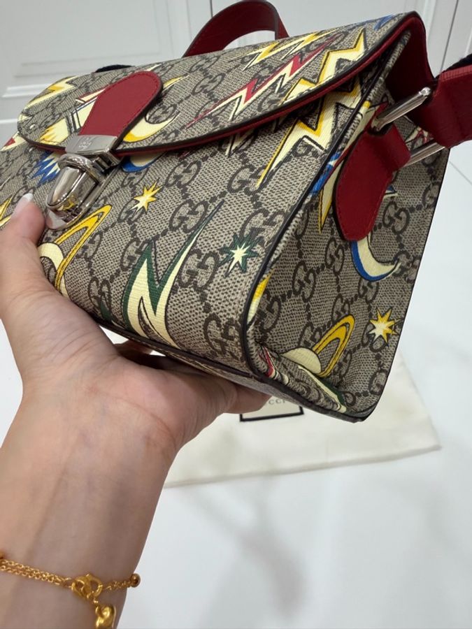 《仙闆名牌精品》Gucci New Supreme Canvas 帆布 彩色宇宙 星空圖案 手提包 肩背包 斜背包-14