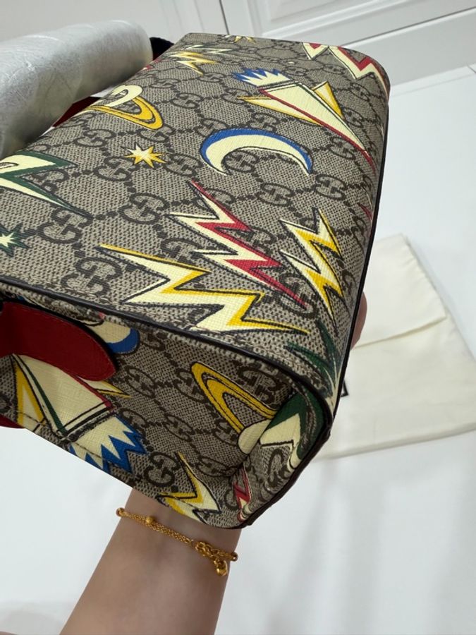 《仙闆名牌精品》Gucci New Supreme Canvas 帆布 彩色宇宙 星空圖案 手提包 肩背包 斜背包-15