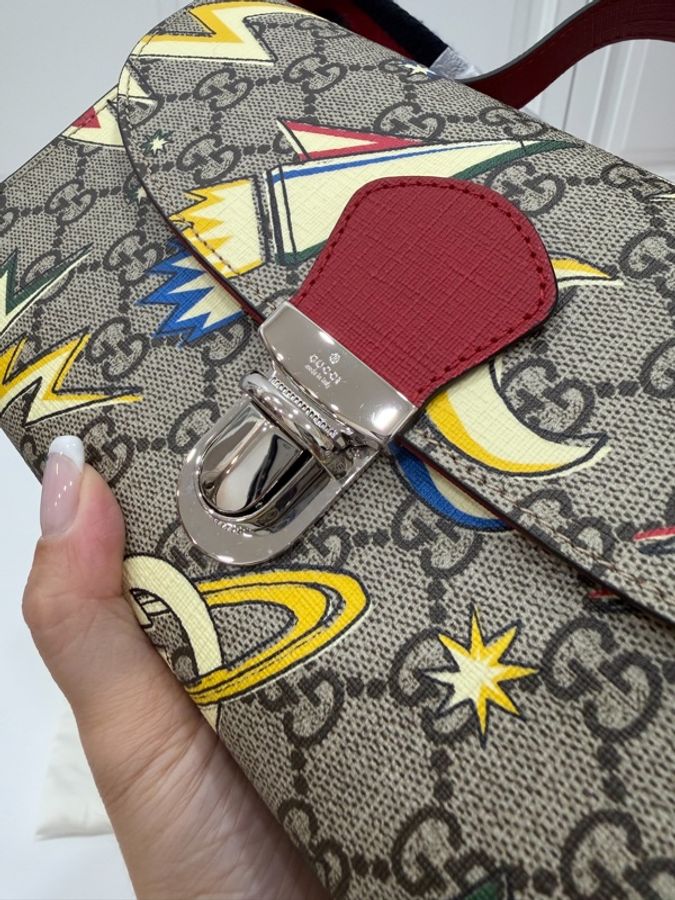 《仙闆名牌精品》Gucci New Supreme Canvas 帆布 彩色宇宙 星空圖案 手提包 肩背包 斜背包-16