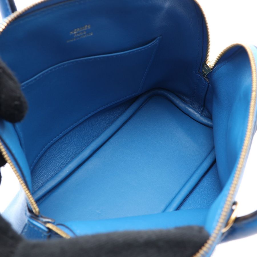 坦桑尼亞藍 Evercolor 牛皮 Bolide 1923 Mini 柏莉包 肩背包 D刻 金扣【HERMES 愛馬仕】 H085063CC-2