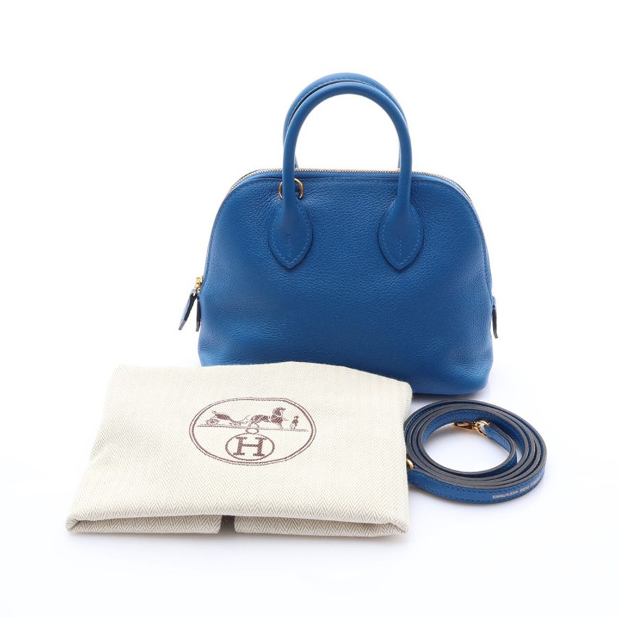 坦桑尼亞藍 Evercolor 牛皮 Bolide 1923 Mini 柏莉包 肩背包 D刻 金扣【HERMES 愛馬仕】 H085063CC-7