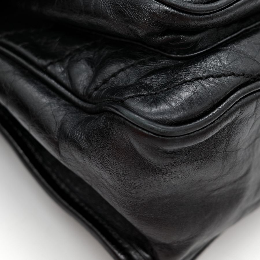 Saint Laurent YSL 聖羅蘭 黑色 BLACK NIKI 復古褶皺鏈條單肩包 翻蓋包-9