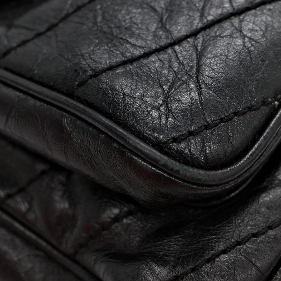 Saint Laurent YSL 聖羅蘭 黑色 BLACK NIKI 復古褶皺鏈條單肩包 翻蓋包-26
