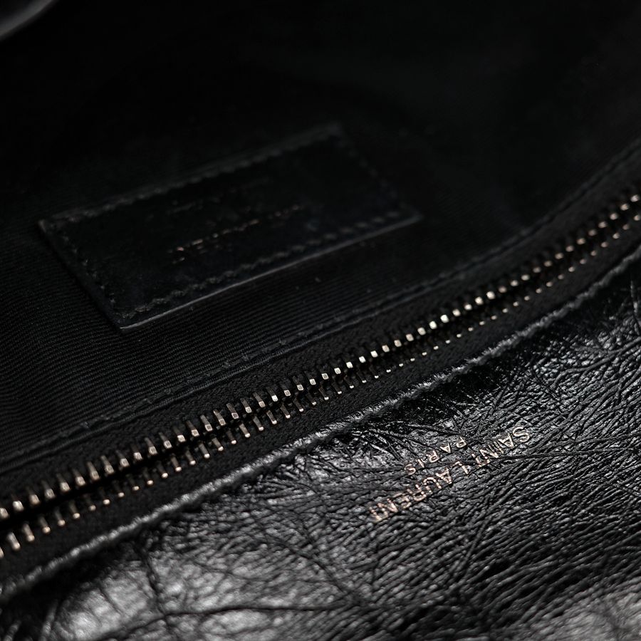 Saint Laurent YSL 聖羅蘭 黑色 BLACK NIKI 復古褶皺鏈條單肩包 翻蓋包-32