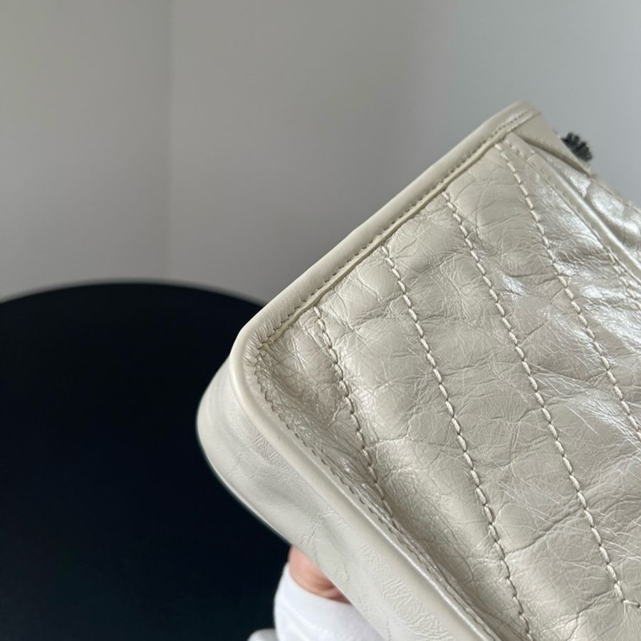 SAINT LAURENT聖羅蘭 YSL Niki小號鏈條 流浪包斜挎包單肩包 白色-7