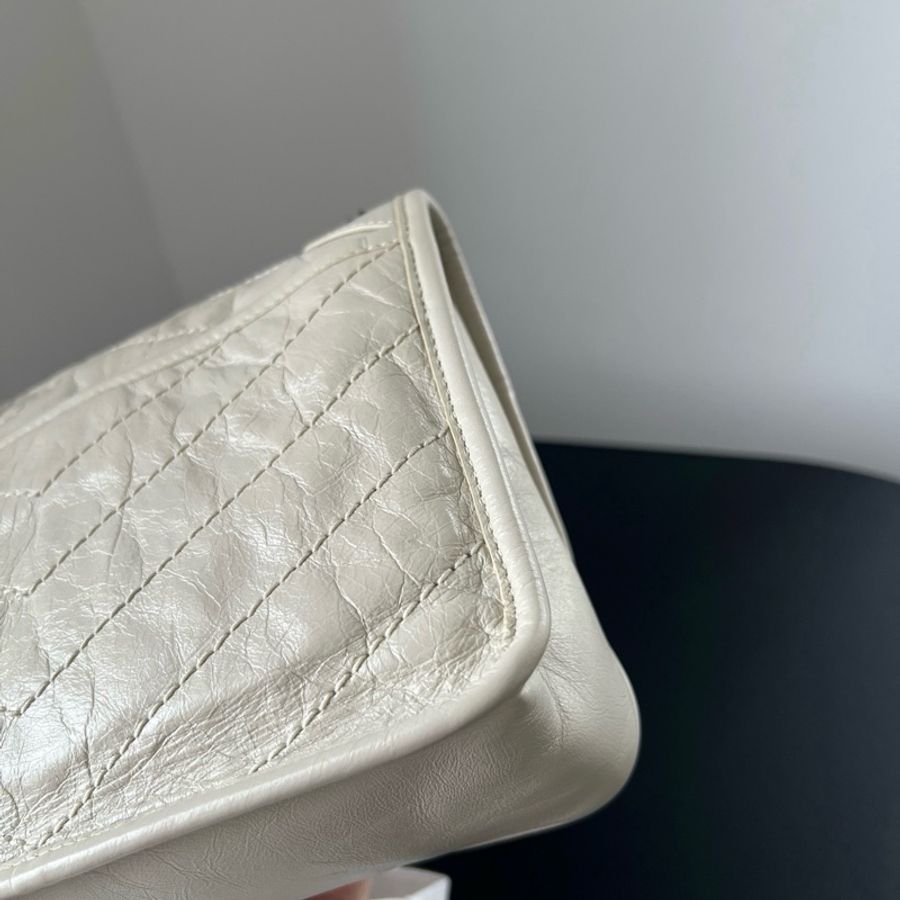SAINT LAURENT聖羅蘭 YSL Niki小號鏈條 流浪包斜挎包單肩包 白色-8