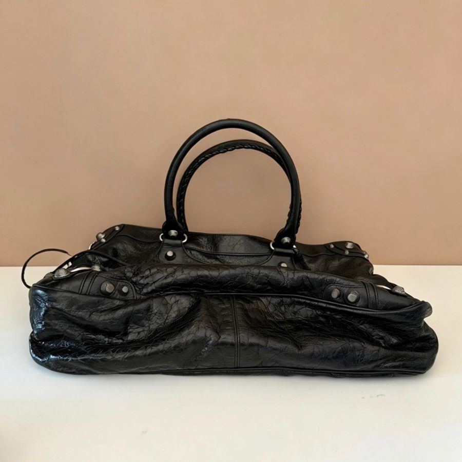 Balenciaga巴黎世家 機車包超大號單肩包手提包斜挎包 銀扣尺寸:44cm-4