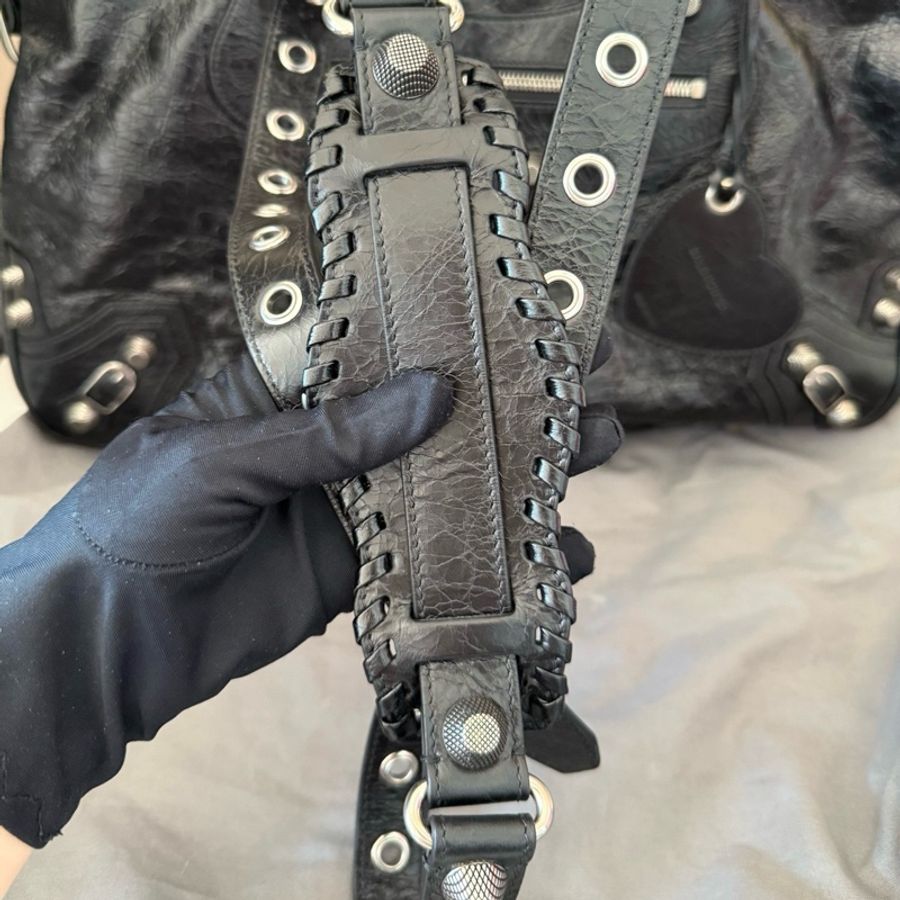Balenciaga巴黎世家 機車包超大號單肩包手提包斜挎包 銀扣尺寸:44cm-6