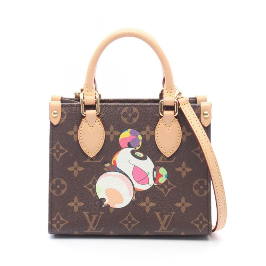 路易威登 LV x TM OnTheGo BB Monogram Panda 兩用手提包,塗層帆布和皮革,圖案,女士,棕色,M13668-0