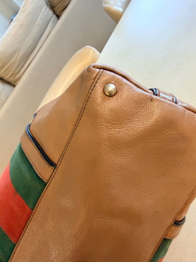 Gucci Rania 經典皮革竹節托特包👜-8