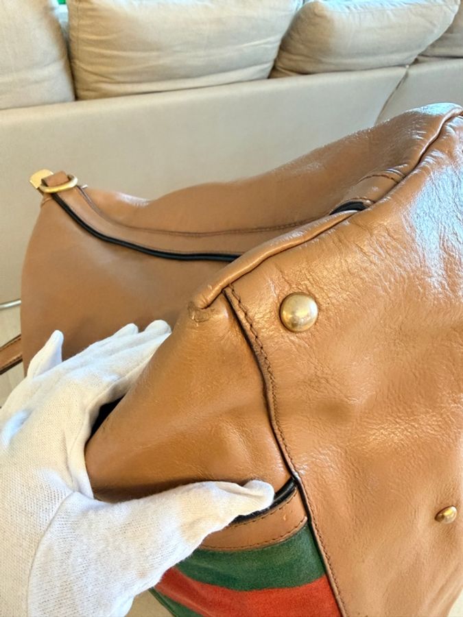 Gucci Rania 經典皮革竹節托特包👜-10