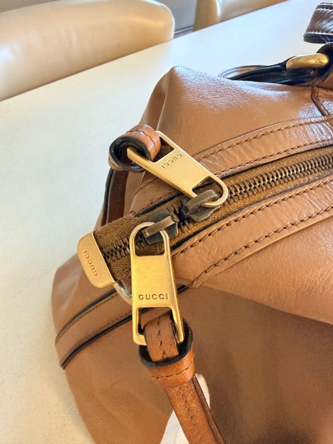 Gucci Rania 經典皮革竹節托特包👜-15
