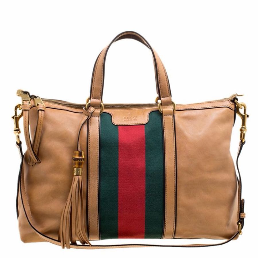 Gucci Rania 經典皮革竹節托特包👜-0
