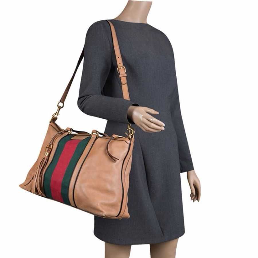 Gucci Rania 經典皮革竹節托特包👜-2