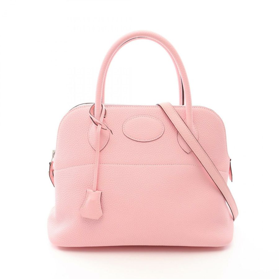 HERMES Bolide 31 單肩手提包 Z Taurillon Clemence 玫瑰櫻花 craie SHW-0