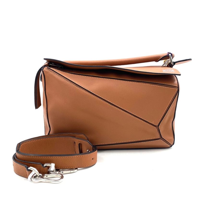 LOEWE罗意威 焦糖色中号puzzle手提单肩包-0