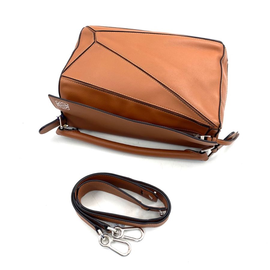 LOEWE罗意威 焦糖色中号puzzle手提单肩包-5