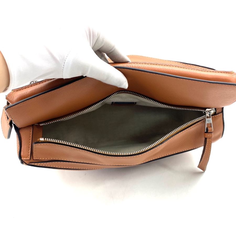 LOEWE罗意威 焦糖色中号puzzle手提单肩包-6
