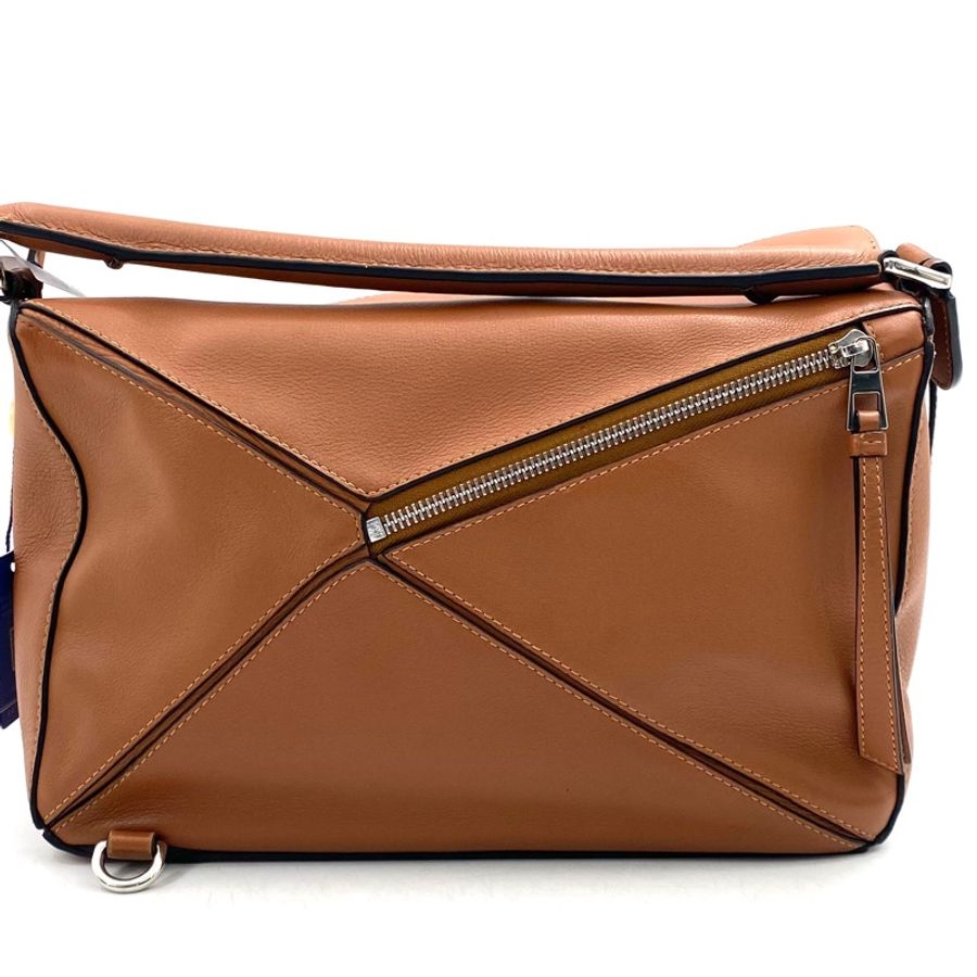 LOEWE罗意威 焦糖色中号puzzle手提单肩包-7