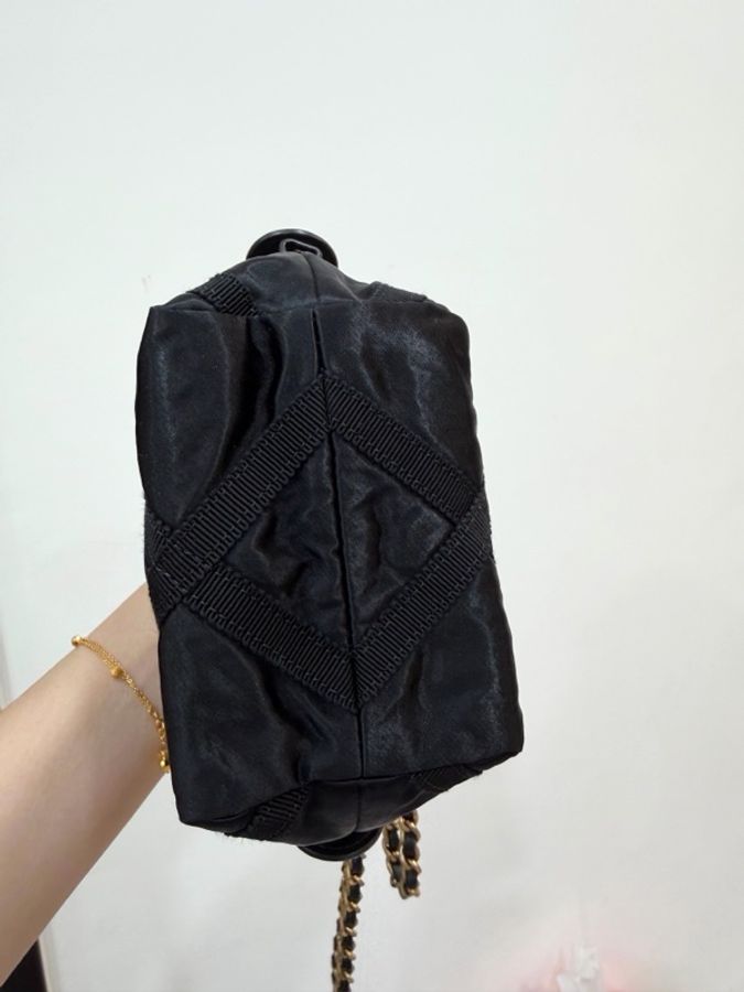 《仙闆名牌精品》Chanel 香奈兒 尼龍 羅緞 黑色 鏈帶包 小廢包 斜背包 肩背包 手提包-16