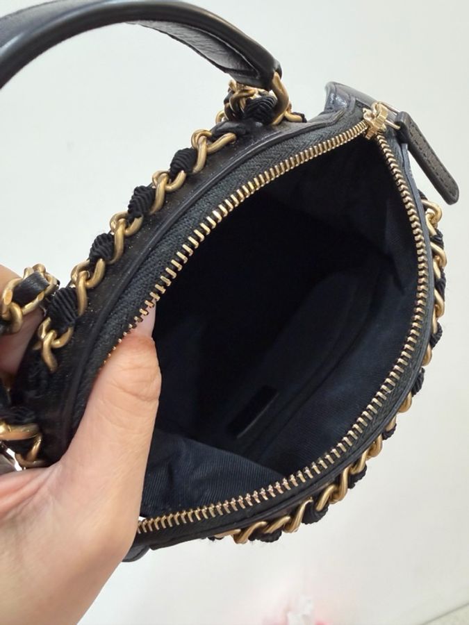 《仙闆名牌精品》Chanel 香奈兒 尼龍 羅緞 黑色 鏈帶包 小廢包 斜背包 肩背包 手提包-25
