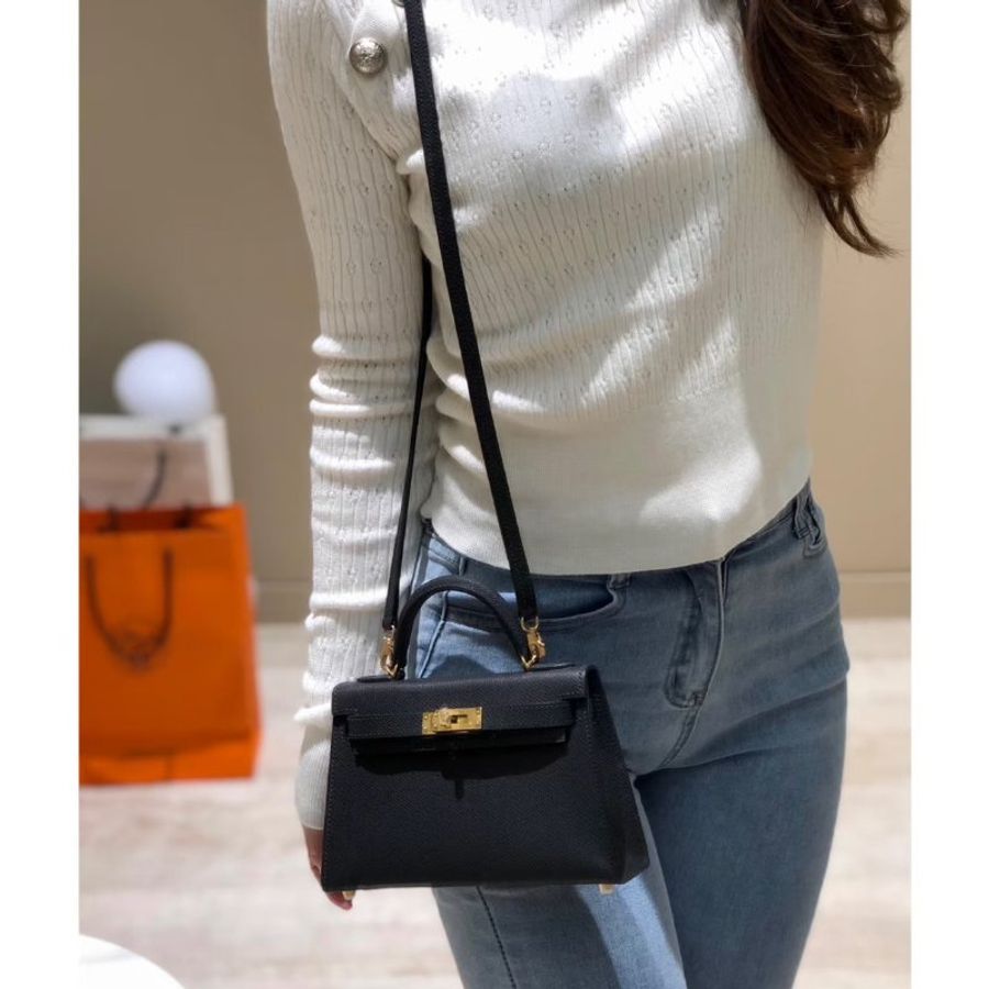 HERMES Mini Kelly ll - Noir 89 黑金 B-10