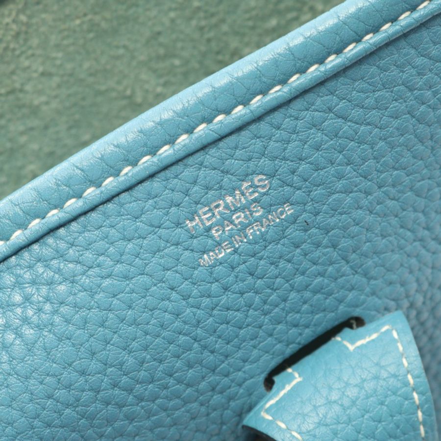 愛馬仕 Evelyne 3 PM 肩挎包 O Taurillon Clemence 藍色牛仔 SHW-3