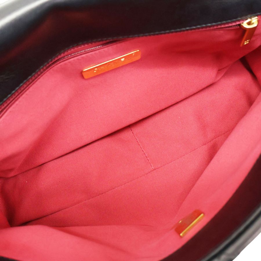 黑色 羊皮 19 Flap Bag 兩用包 金扣 (變色)【CHANEL 香奈兒】 AS1161-2