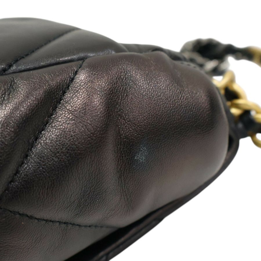 黑色 羊皮 19 Flap Bag 兩用包 金扣 (變色)【CHANEL 香奈兒】 AS1161-9