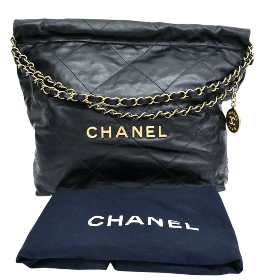 黑色 牛皮 22 Small 鍊帶 肩背包【CHANEL 香奈兒】 AS3260-8