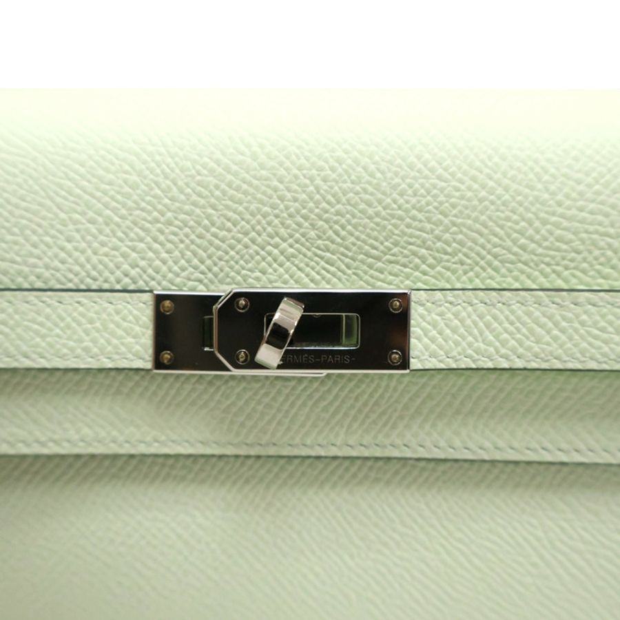 氣泡綠 Epsom牛皮 Kelly To Go Wallet 肩背包 B刻 銀釦【HERMES 愛馬仕】 H080253CK-4