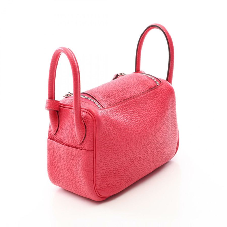 愛馬仕 Lindy 迷你肩斜背包 Y Taurillon Clemence Rose extreme SHW-1