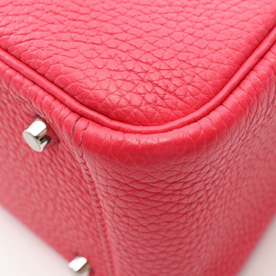 愛馬仕 Lindy 迷你肩斜背包 Y Taurillon Clemence Rose extreme SHW-6