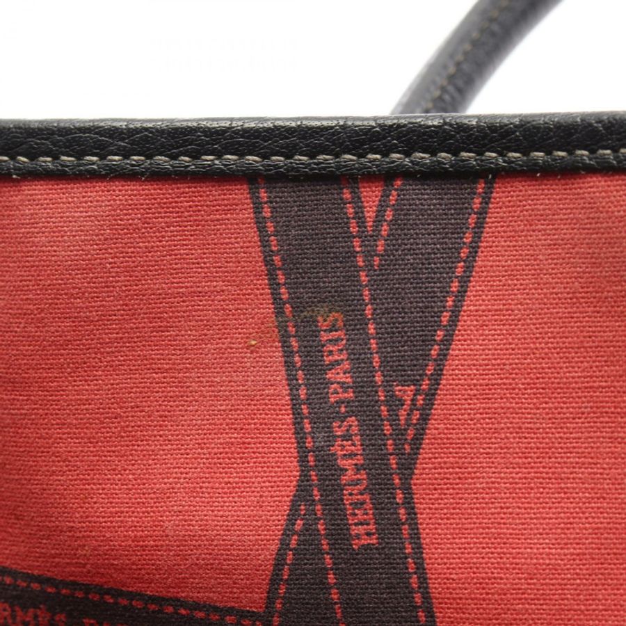 HERMES Garden Party PM Bolduc Ribbon 手提包 Toile H Toile H 皮革 米色 SHW-5